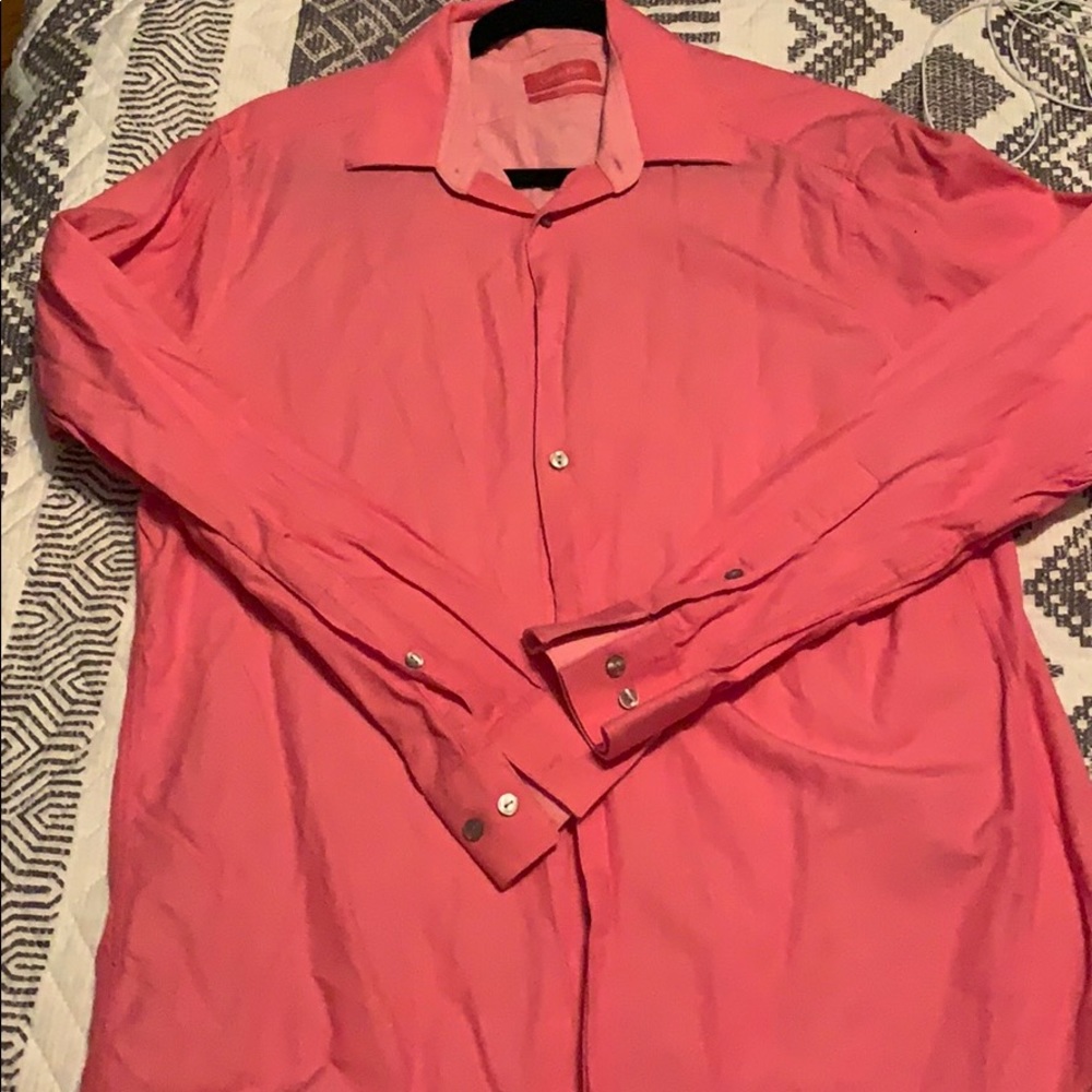 Salmon colored button down